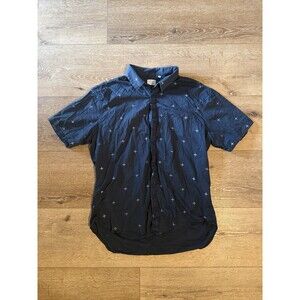7 Diamonds Mens Blue Short Sleeve Button Up Shirt Size XL